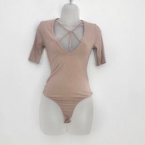 NWT brown cream bodysuit